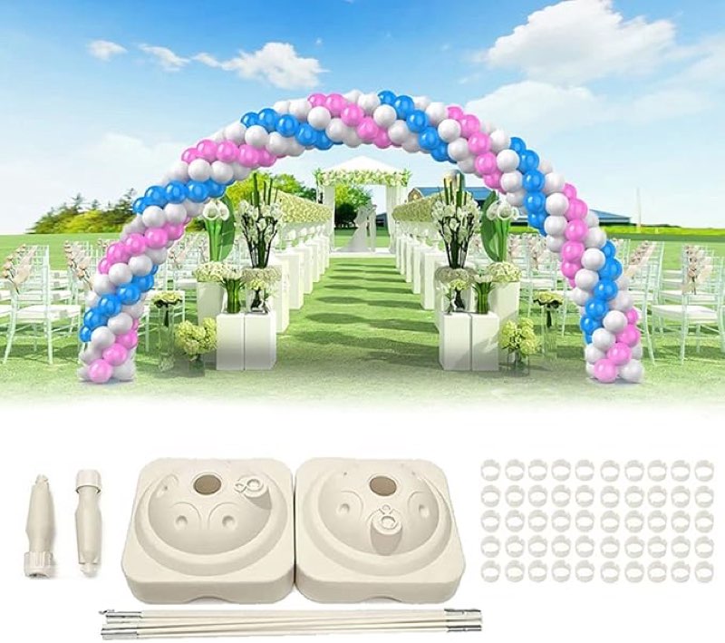 (Incomplete) Balloon Arch Kit Plastic Balloon Column Stands With Bases, Poles, Balloon Rings for Birthday, Wedding, Events, Party Decoration Balloon Arch Kits
