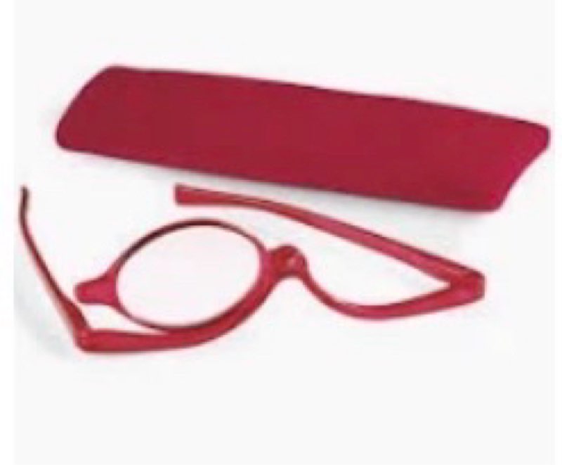 Makeup Reading Glasses | Cosmetic Readers Flip Up Lens Magnifying Eyeglasses for Women | Dual-Purpose Functionality, Lightweight Makeup Glasses | Offering Distortion-Free Vision +3 | Red