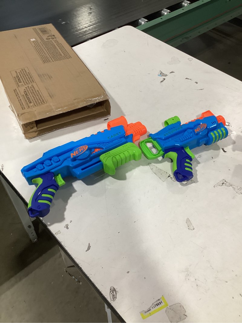 Condition photo showing Good Condition for NERF Elite Junior Ultimate Starter Set, 2 Easy Play Blasters, 15 Darts for Kids Outdoor Games, Ages 6 & Up