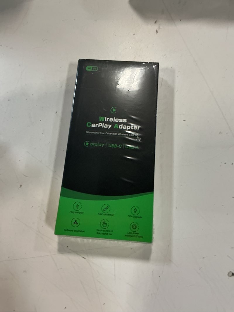 Condition photo showing New/Like New for wireless carplay adapter for apple - 2025 slim edition, plug & play connection converts factory wired to wireless carplay adapter for iphone carplay dongle for ios 10+ (black)