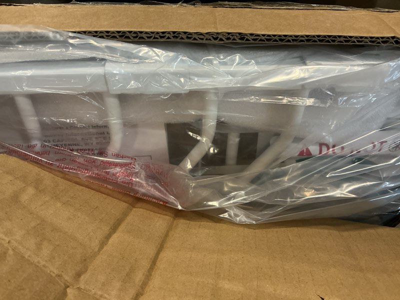 Condition photo showing New/Like New for mom's choice-grownsy baby gate for stairs, 29.5"-48.4" pressure mounted baby gate for top of stair&doorway with v-shaped rods, anti-trip pedal, extra wide stairs dog gate easy install w/red reminder white 29"-48"*30"