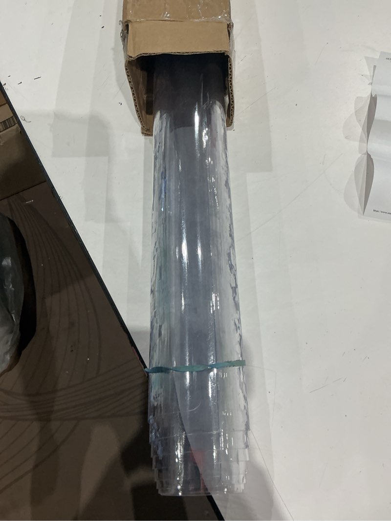 Condition photo showing Good Condition for water resistant 40x84" or 82" clear plastic table protector - vinyl pvc tablecloth for kitchen, rectangular conference, dinner room, party - protective desk top pad - easy clean clear rectangle 1.5mm 40" x 84" (rectangular)