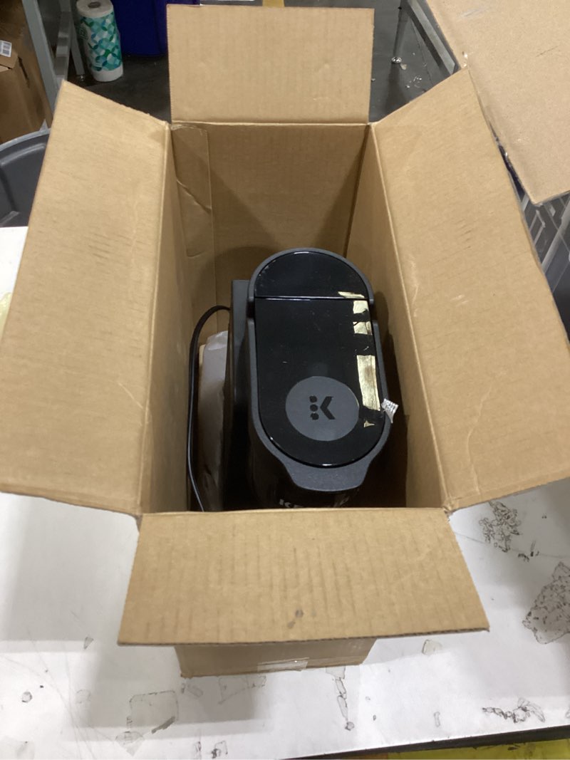 Condition photo showing As Is for keurig k-express single serve k-cup pod coffee maker, 3 brew sizes, strong button feature, 42oz removable reservoir, black