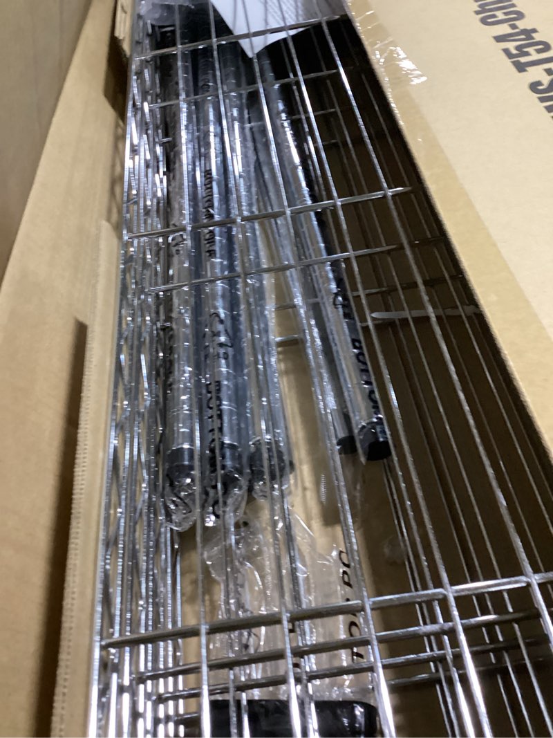 Condition photo showing Good Condition for bestoffice adjustable wire shelving storage shelves heavy duty shelving unit for small places kitchen garage (chrome, 36×14×54) 14lx36wx54h chrome