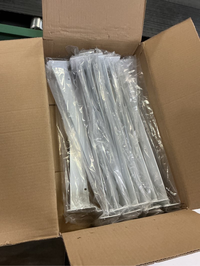 Condition photo showing Good Condition for 16 Pack Slatwall Knife Shelf Bracket, 16 inch Heavy Duty Shelf Bracket for Slat Wall, White Metal Slatwall Accessories with Lip for Slatwall Panels Shelving Display Household Commercial