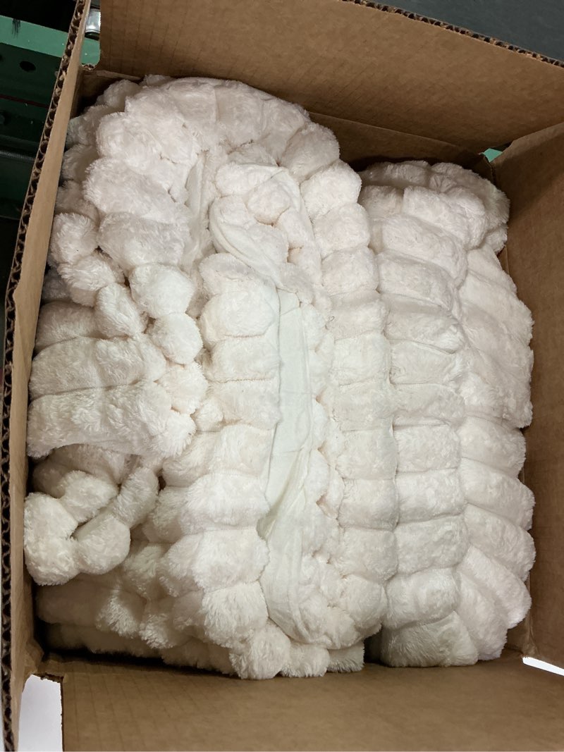 Condition photo showing As Is for BEDELITE Fleece Twin Comforter Set -Super Soft & Warm Fluffy Cream White Bedding, Luxury Fuzzy Heavy