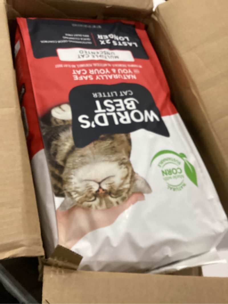 Condition photo showing New/Like New for world's best cat litter multiple cat unscented, 32-pounds - natural ingredients, quick clumping, flushable, 99% dust free & made in usa - long-lasting odor control & easy scooping