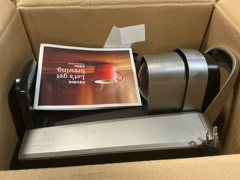 Condition photo showing As Is for Keurig K-Elite Single Serve K-Cup Pod Coffee Maker, with Strength and Temperature Control, Iced Coffee Capability, 8 to 12oz Brew Size, Programmable, Brushed Slate