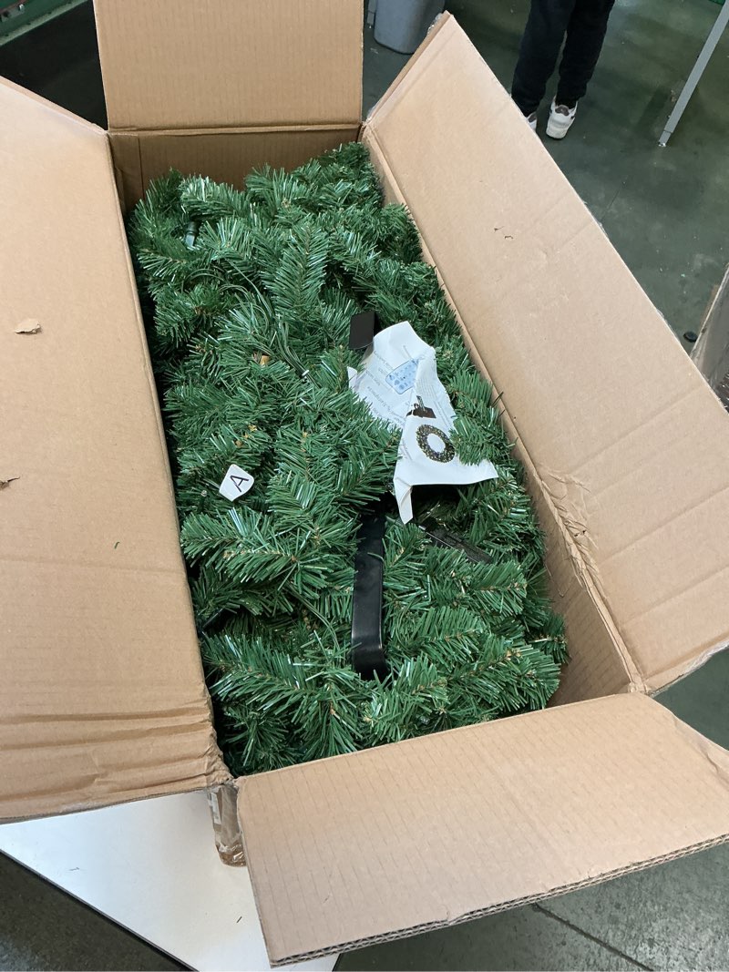 Condition photo showing New/Like New for 48in Large Christmas Outdoor Wreath - HOYECHI Lighted Wreaths Holiday Decor, Outdoor Wreath with 210 Colorful LEDs,714 PVC Tips, Metal Hook, 9 Functions, Timer, Power Plug-in, Remote Controls 48 Inch