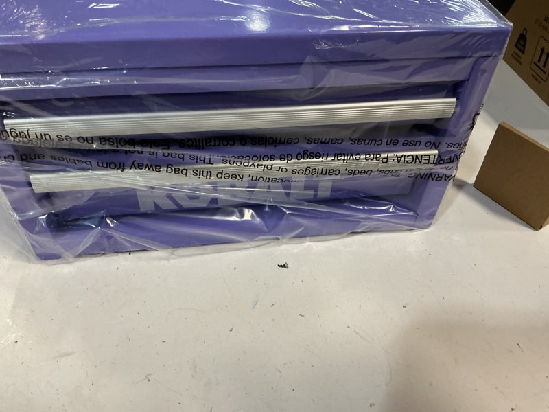 Condition photo showing New/Like New for kobalt portable mini toolbox 10.83-in w x 5.91-in h x 5.91-in d 2 -drawer lavender steel tool box