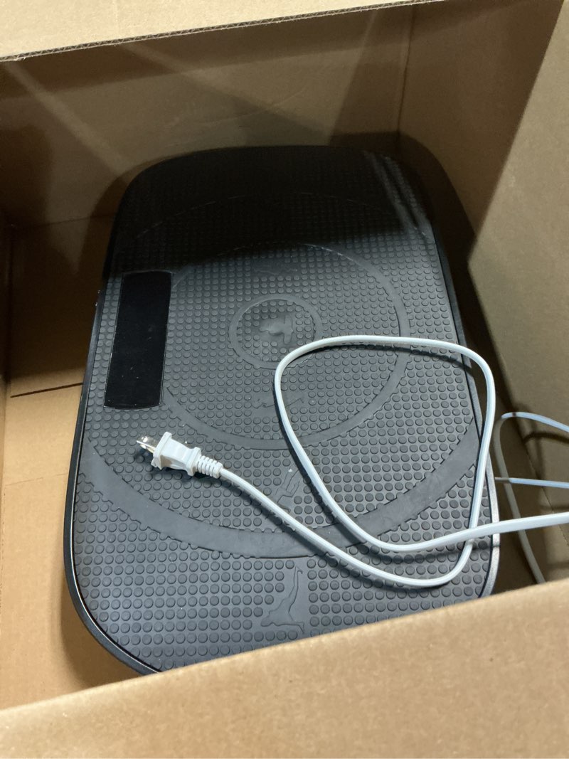 Condition photo showing As Is for MERACH Vibration Plate Exercise Machine, Curved Vibration Plate for Lymphatic Drainage Weight Loss, Vibrating Plate with Real-Time Calorie Tracking on LED Display, Workout Equipment for Home Women Men Black