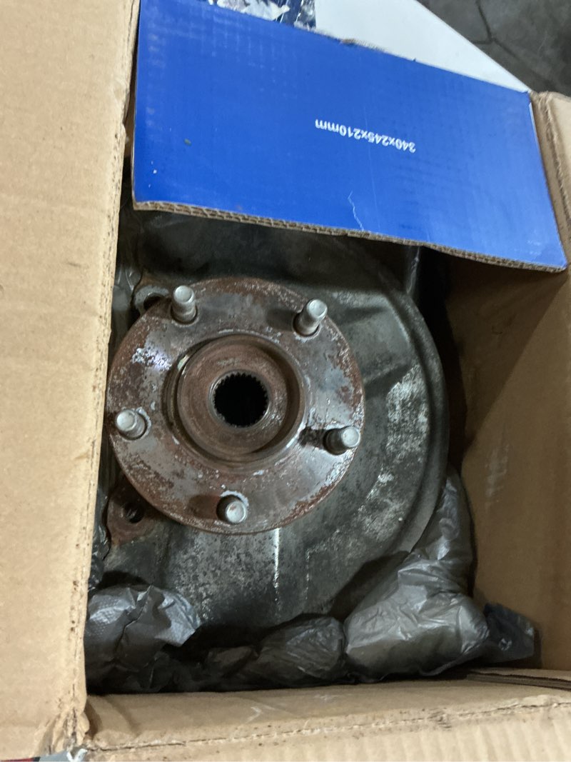 Condition photo showing As Is for front steering knuckle & wheel bearing hub assembly for jeep compass 2007-2017, patriot 2007-2017, dodge caliber 2007-2012, 4wd awd fwd, 698-411 698-410 698411 698411, left and right side front right + front left