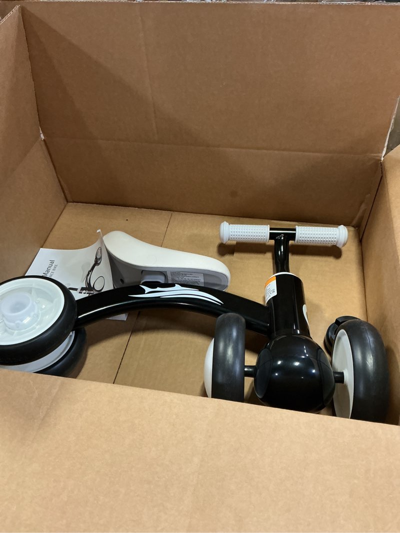 Condition photo showing Good Condition for Colorful Lighting Baby Balance Bike Toys for 1 Year Old Boy Gifts, 10-36 Month Toddler Balance Bike, No Pedal 4 Silence Wheels&Soft Seat First Riding on Toys, One Year Old Boy Birthday Gifts. Black