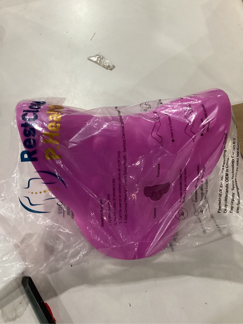 Condition photo showing New/Like New for RESTCLOUD Neck and Shoulder Relaxer, Cervical Traction Device for TMJ Pain Relief and Cervical Spine Alignment, Chiropractic Pillow, Neck Stretcher (Purple)