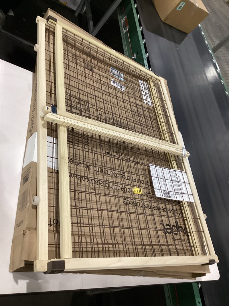 Condition photo showing Good Condition for mypet north states 48" wide wire mesh gate: made in usa, simply expand and lock in place. pressure mount. fits 29.5"- 48" wide (37" tall, sustainable hardwood) (b07ftrh55z)