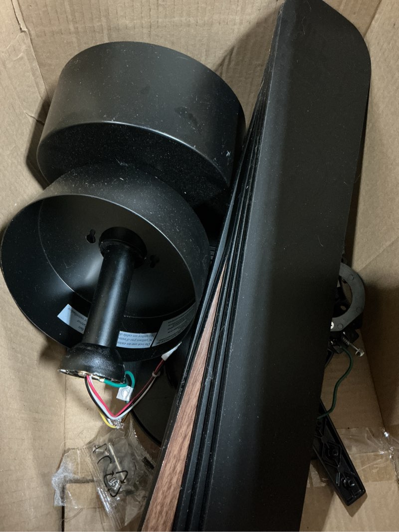 Condition photo showing As Is for harbor breeze northbrook 52-in matte black led covered outdoor ceiling fan with light