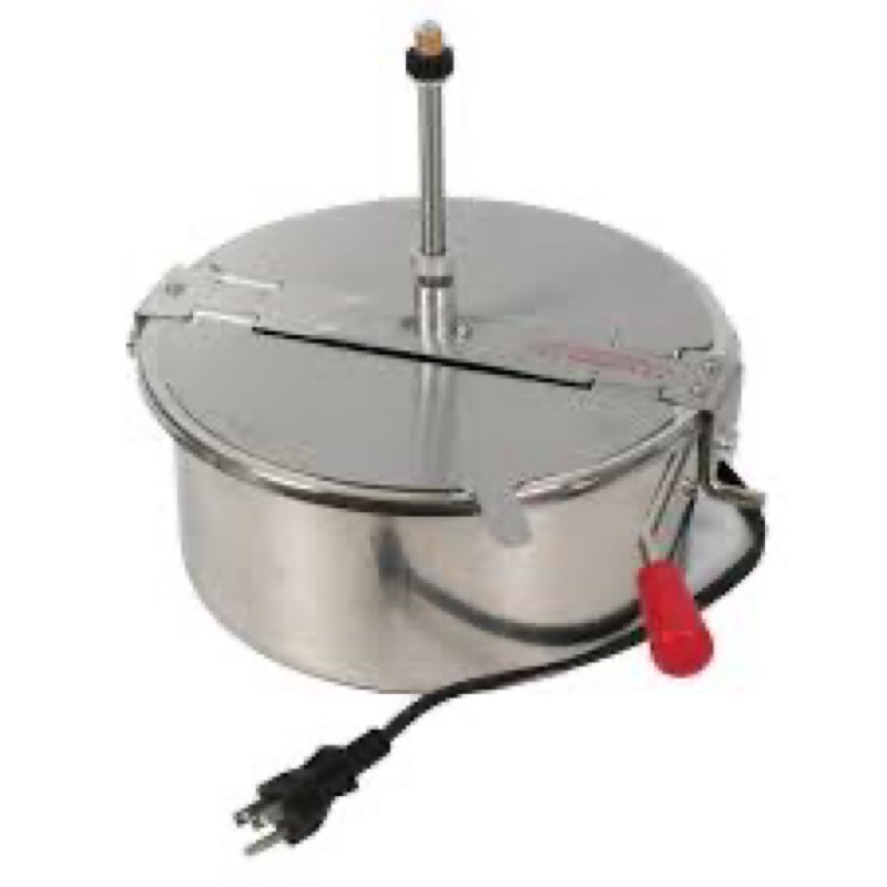 16-Ounce Popcorn Machine Kettle - 1350W Replacement Popper with Lid, Stirrer, Gear Shaft, and 3-Pron