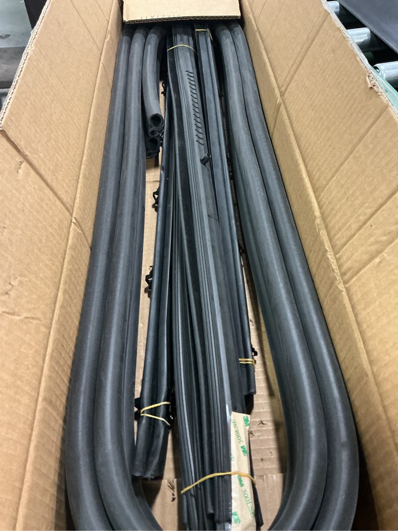 Condition photo showing New/Like New for Front Door Window Molding Rubber Felt Trim Seal Weatherstrip Kit Compatible with 1973-1991 Chevy C10 C20 C30 K10 K20 K30 R1500 R2500 R3500 GMC Suburban C1500 C2500 C3500 K1500 K2500 K3500 for whole set