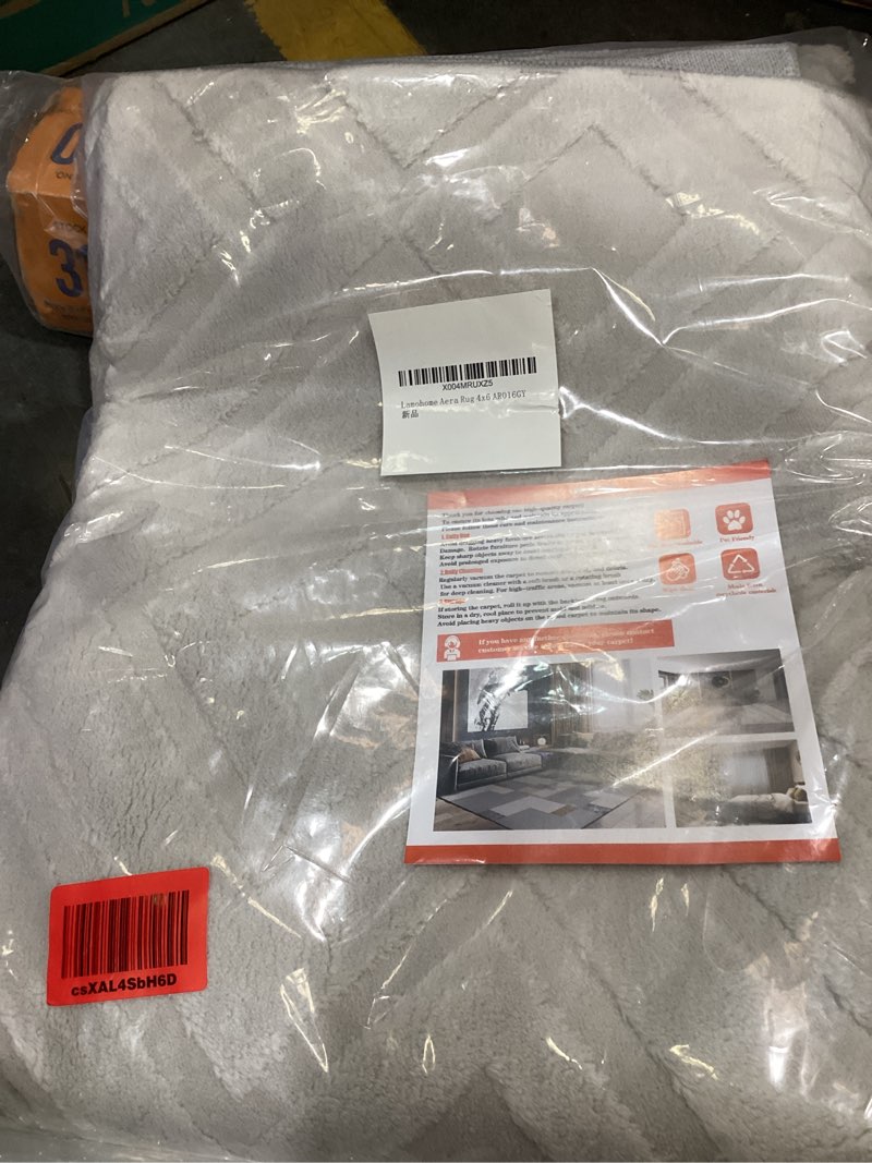 Condition photo showing Good Condition for area rug 4x6,washable area rugs with non-slip tpr backing design,fluffy soft feeling, high traffic,durable,area rug for living room,bedroom,home office,grey grey 4' x 6' (rectangular)