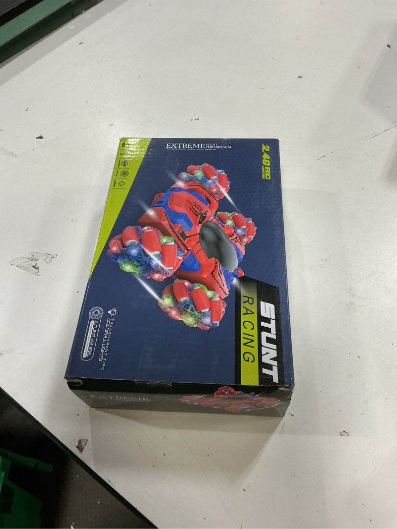 Condition photo showing New/Like New for spider remote control car, 2.4ghz rc cars with headlight double sided off-road 360° rotating rechargeable 4wd rc stunt car indoor outdoor spider toys for boys 4-6 5-7 8-13 single control red