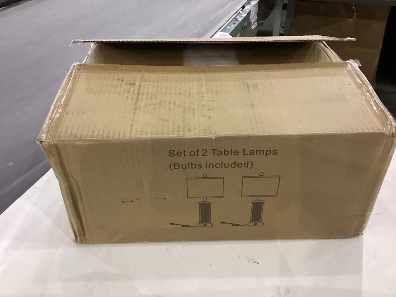 27” tall vintage usb table lamp set with nightlight, bulb included