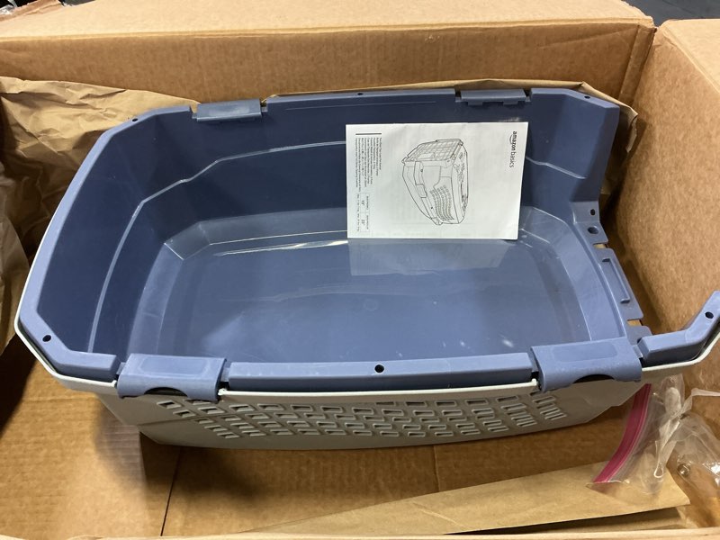 Condition photo showing Good Condition for amazon basics 2-door top-load hard-sided dogs, cats pet travel carrier, gray & blue, 22.8"l x 15.0"w x 13.0"h gray & blue 22.8"l x 15.0"w x 13.0"h