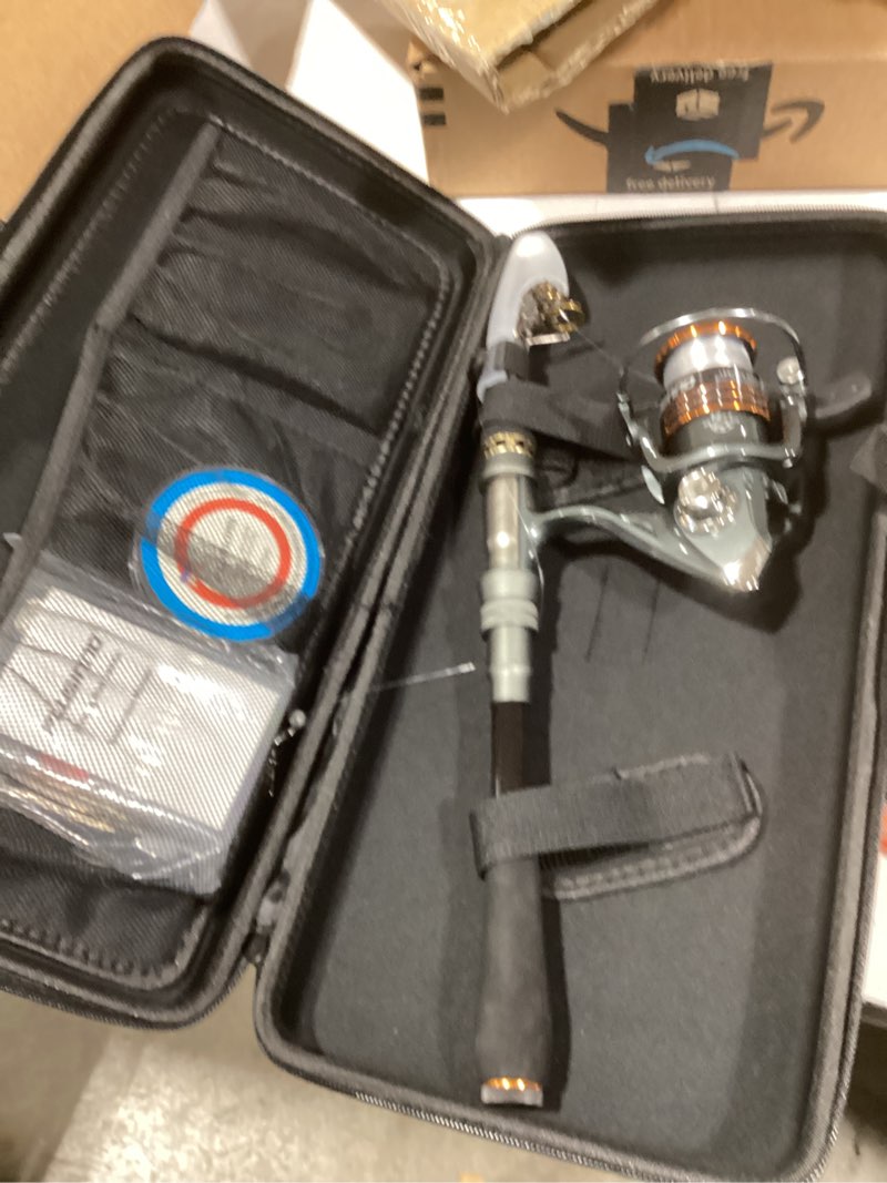 Condition photo showing New/Like New for PLUSINNO Fishing Rod, Telescopic Fishing Rod and Reel Combo, Collapsible Travel Fishing Pole Rod Starter Kit, Carbon Fiber Fishing Rods and 12 +1 Bearings Stainless Steel, Fishing Gifts for Men Adults Full Kit with Carrier Case 2.1M 6.89FT