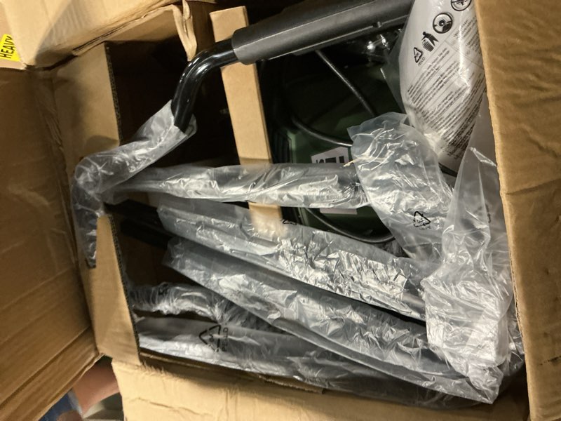Condition photo showing Good Condition for 14 inch 10 amp electric tiller/cultivator, 4 steel tines tillers with adjustable wheels, 9" tillling depth electric rototiller for lawn, yard and garden digging 14inch