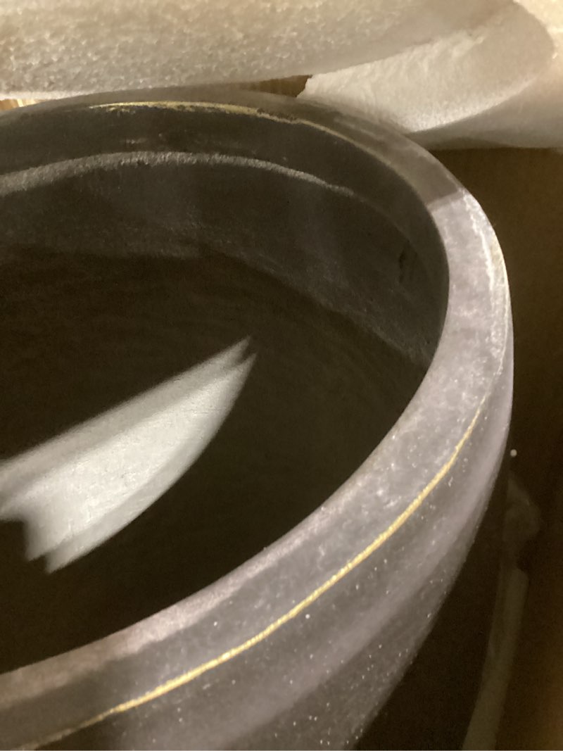 Condition photo showing Good Condition for Kante Tall Concrete Planter, 21.7-Inch Height Antique Bronze Large Indoor Outdoor Plant Pot with Drainage Hole for Patio Garden Home, Modern Decor for Flowers and Tree Antique Bronze 21.7"H