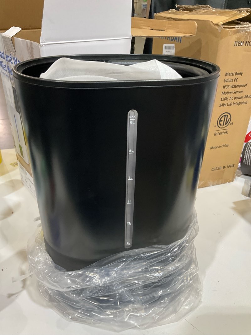 Condition photo showing As Is for 6l humidifiers for bedroom large room home,cool and warm humidifier for baby and plants hot mist top fill desk humidifiers oil diffuser,quiet,adjustable mist,360°nozzle-black(2026 upgraded)