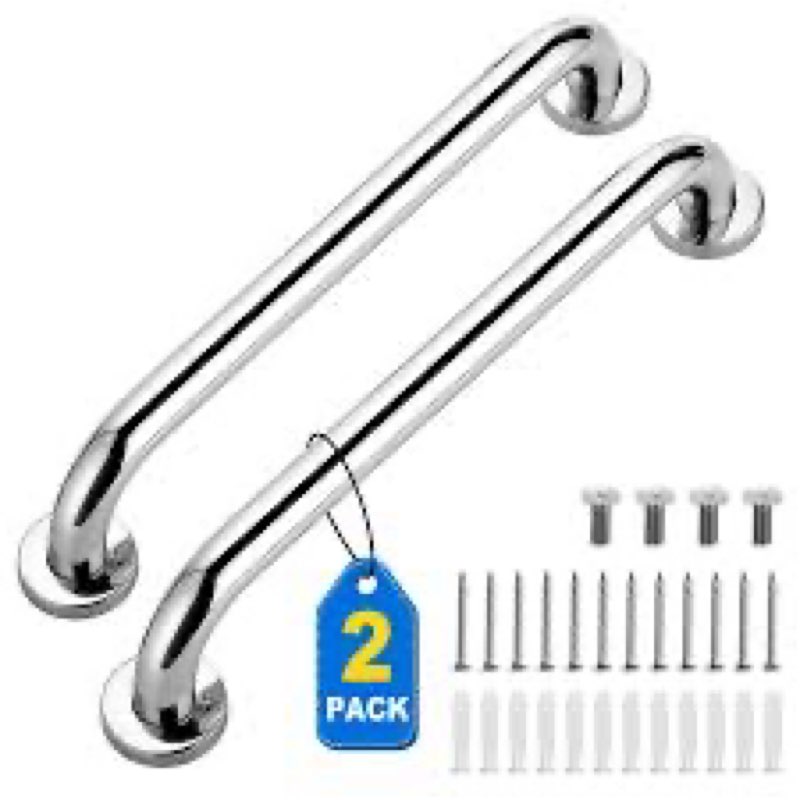 grab bars for shower, 2 pack bathroom shower handles, stainless steel bathroom handle for elderly, seniors and handicap, enhancing bathroom safety and stability.
