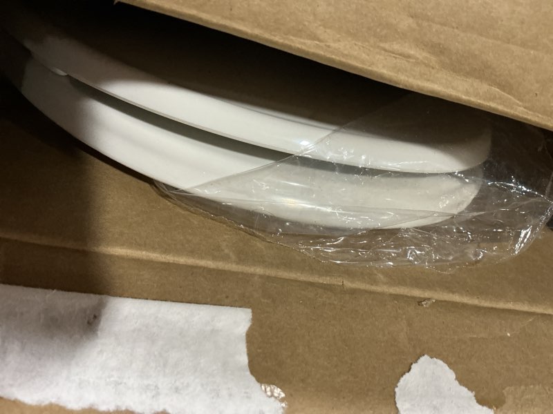 Condition photo showing Good Condition for kohler k-20110-0 brevia elongated toilet seat with grip-tight bumpers, quiet-close seat, quick-attach hardware, white