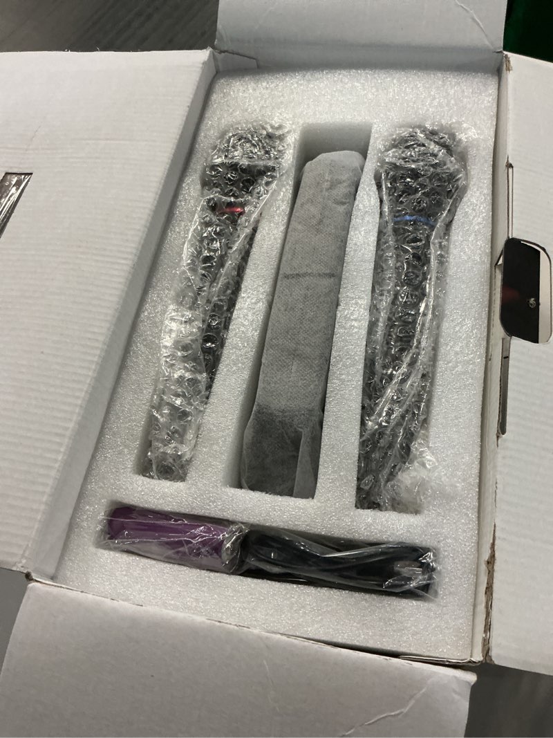Condition photo showing Good Condition for karaoke machine with two wireless microphones,portable bluetooth speaker for 100w stereo sound, ipx7 waterproof speaker with remote control supports for usb,aux,tws,40h playtime,bt 5.3,rhythm light