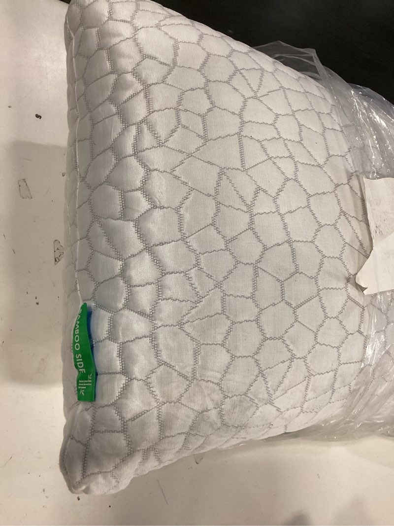 Condition photo showing As Is for Cooling Bed Pillows for Sleeping 1 Pack Shredded Memory Foam Pillows Adjustable Cool Pillow Queen (1 Count) Original White (Cooling)