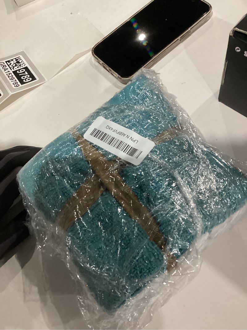 Condition photo showing New/Like New for Bumble Dish Towels & Dish Cloths (8 Pack) | 100% Cotton Kitchen Towels | 12" x 12" | 405 GSM | Soft, Highly Absorbent & Durable Rags for Washing Dishes | Aqua Dish Cloth Set Aqua