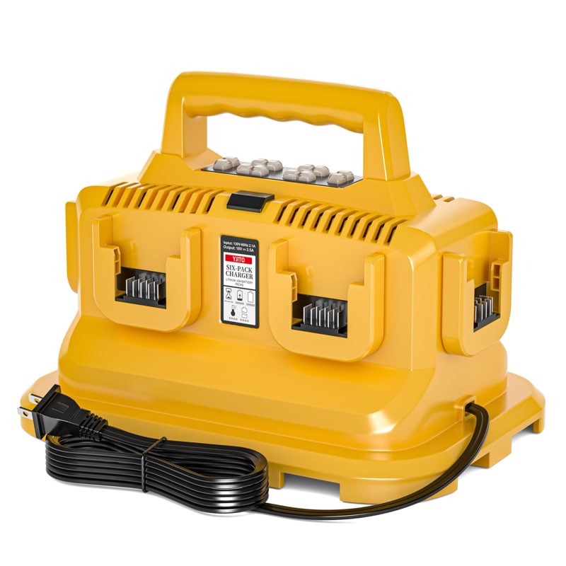 6-Ports Simultaneous Rapid Charger Station, Replacement for Dewalt 20v Battery, Compatible with Dewa