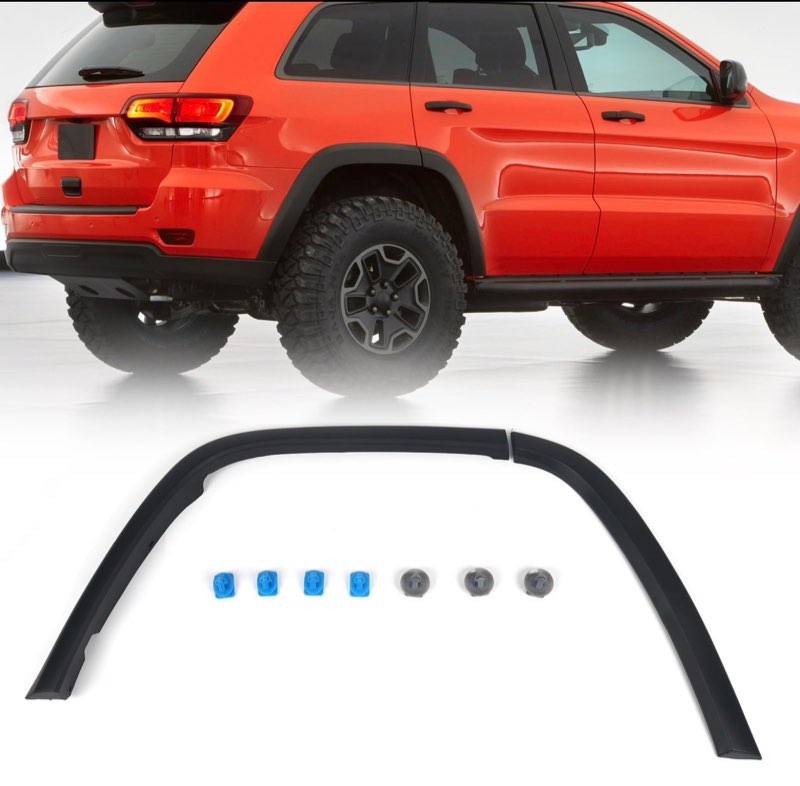 JOLONG Rear Right Fender Flare for Jeep Grand Cherokee 2011-2017 RH Wheel Arch Trim molding Textured Black Passenger Side 1 pcs