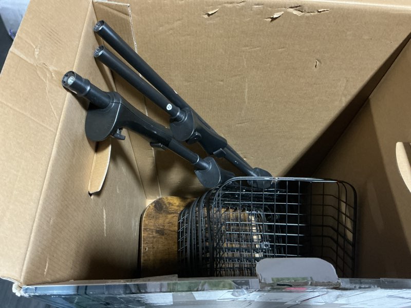 Condition photo showing Good Condition for 5 tier kitchen fruit vegetable storage cart with one-piece rotating basket, pantry organizer shelf rack floor stand for veggie onion potato produce spice, rolling snack cart on wheels, black 5 tier / black