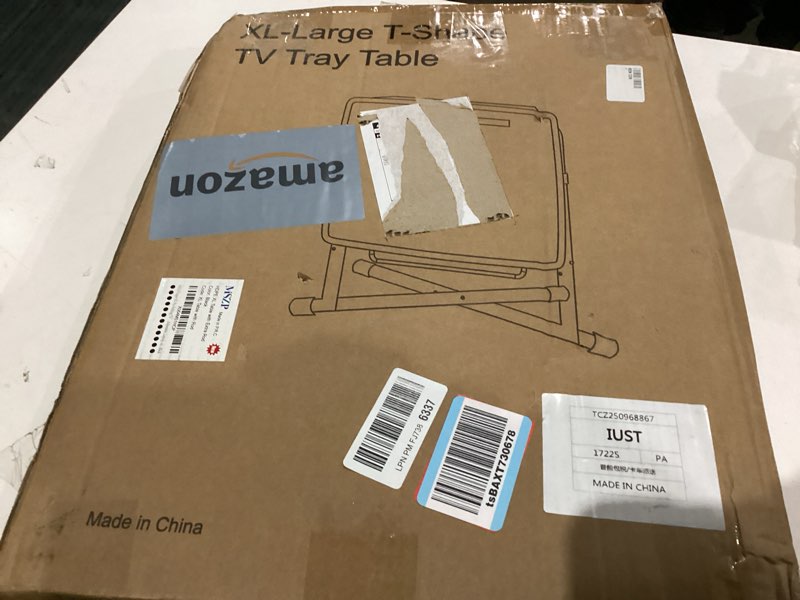 Condition photo showing As Is for Super XL Pro Folding TV Tray Table, XL Large Portable TV Table with 6 Height Adjustable, Laptop, etc, Black