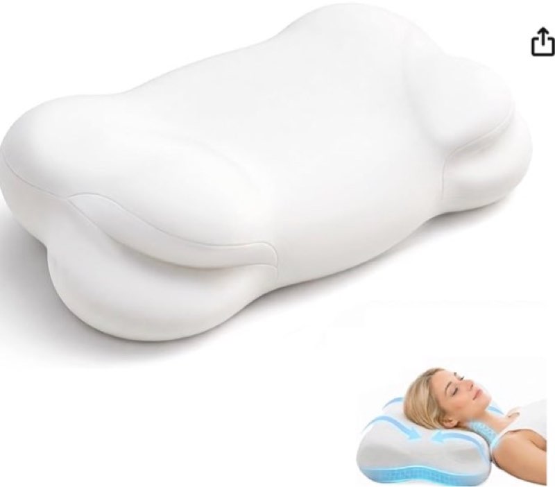 New Cloud Pillow, Ergonomic Memory Foam Pillow, Adjustable Cervical Neck Support Pillow with Breathable Pillowcase for Side Back Stomach Sleepers