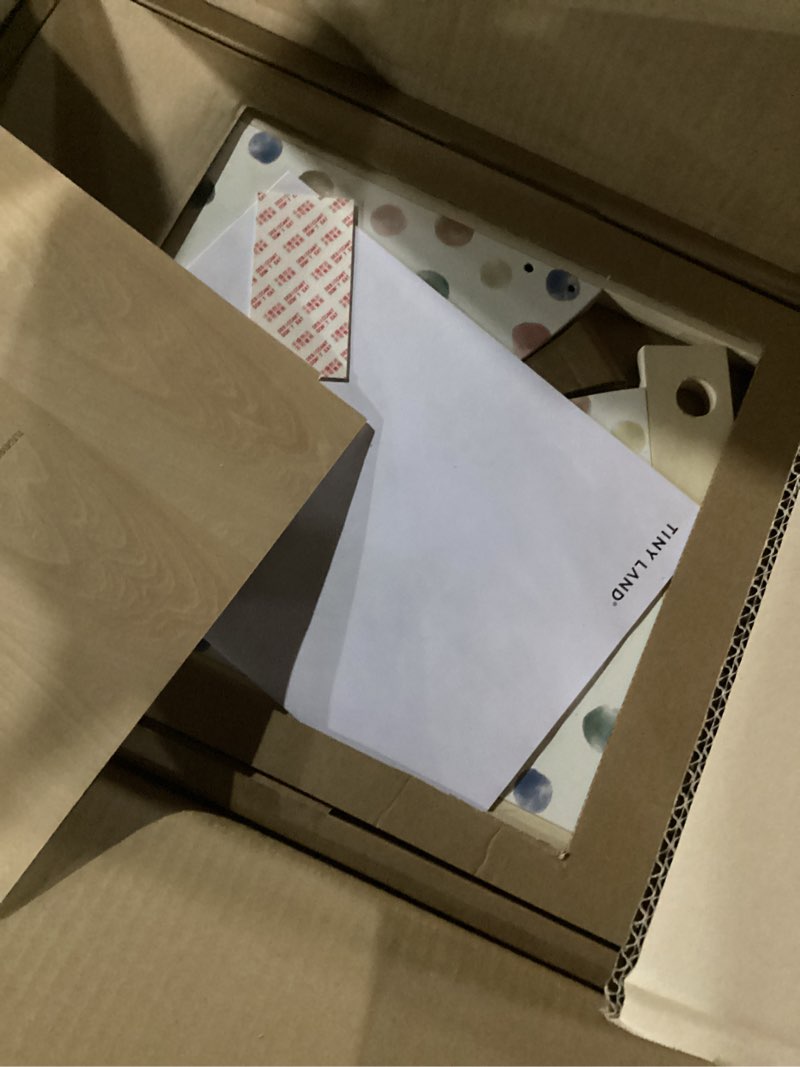 Condition photo showing As Is for Tiny Land Wooden Baby Walker, Adjustable Speed Baby Push Walker for Boys and Girls, Montessori Activity Center Push Toy for Kids' Development, Ideal Christmas Gift for Toddlers (Morandi)