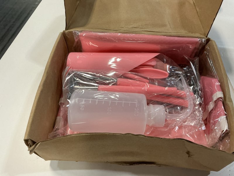 Condition photo showing Good Condition for 44pcs small gardening tools gifts for women beginners - garden hand tools set for indoor succulent bonsai plants transplanting, included bag/repotting mat/shovel/labels, pink