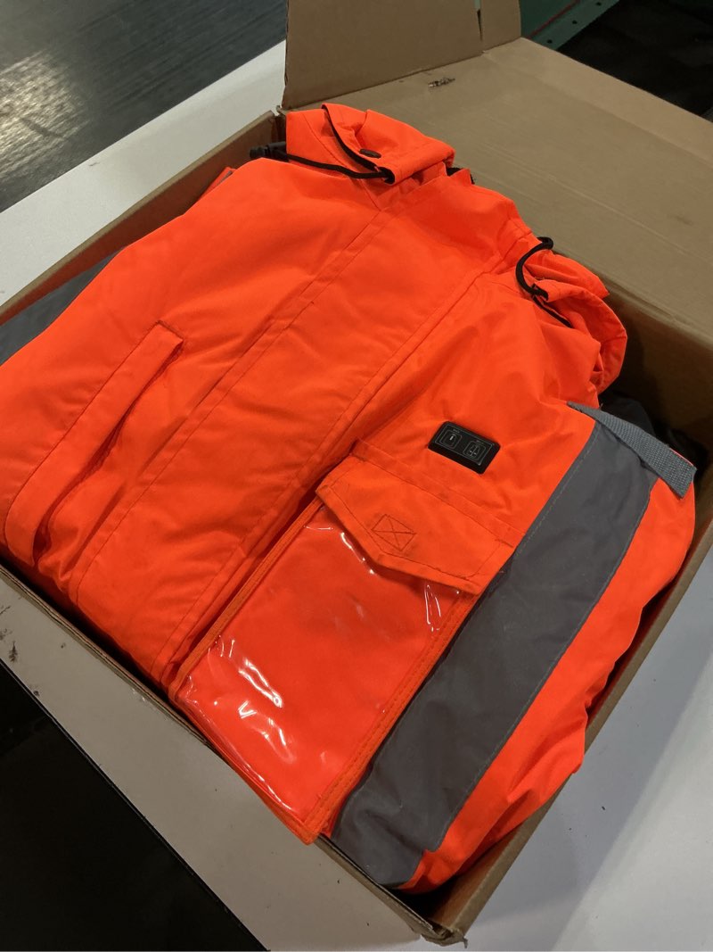 Condition photo showing As Is for HiVisPro ANSI Class 3 Heated Waterproof Reflective Bomber Jacket With 9 Pockets - J282 Series XL