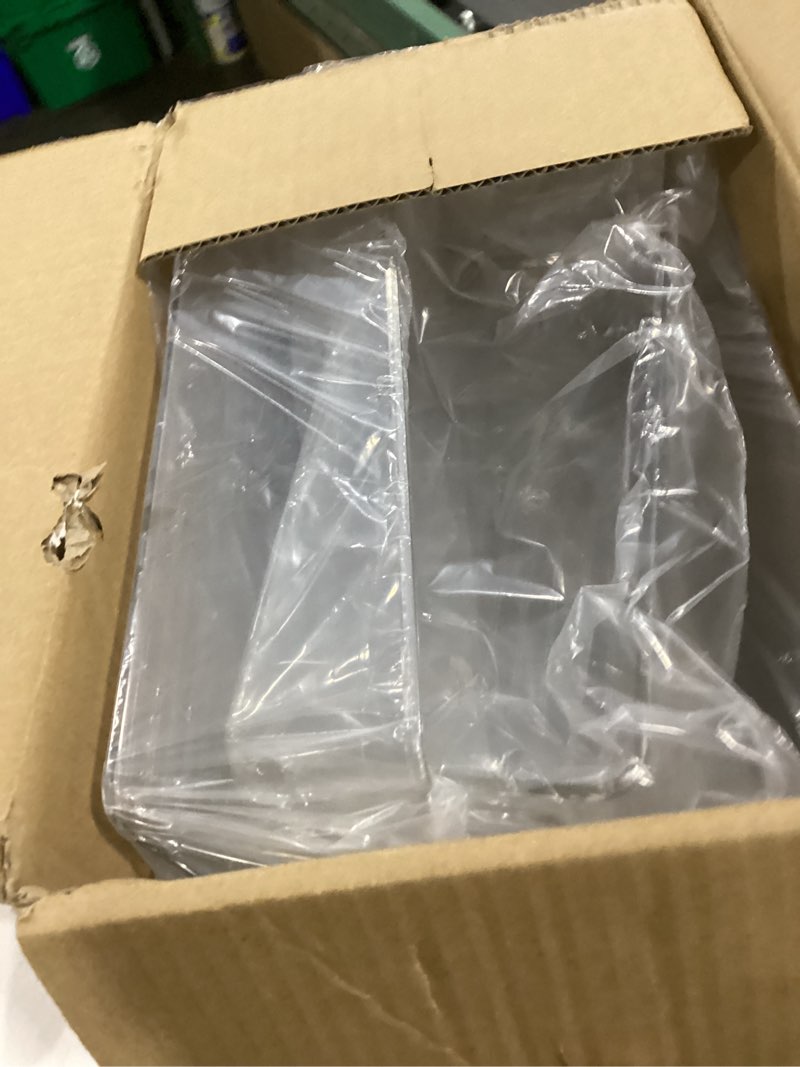 Condition photo showing Good Condition for set of 8 clear plastic storage bins, 4 large and 4 small stackable storage containers for pantry organization and kitchen storage bins,home edit and cabinet organizers w-01