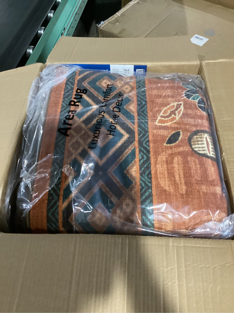 Condition photo showing Good Condition for garveehome tibetan tiger 8x10 washable area rugs for living room, boho tribal terracotta soft animal print throw rug vintage non slip ultra thin stain resistant floor carpet for office bedroom terracotta 8' x 10' (rectangular)