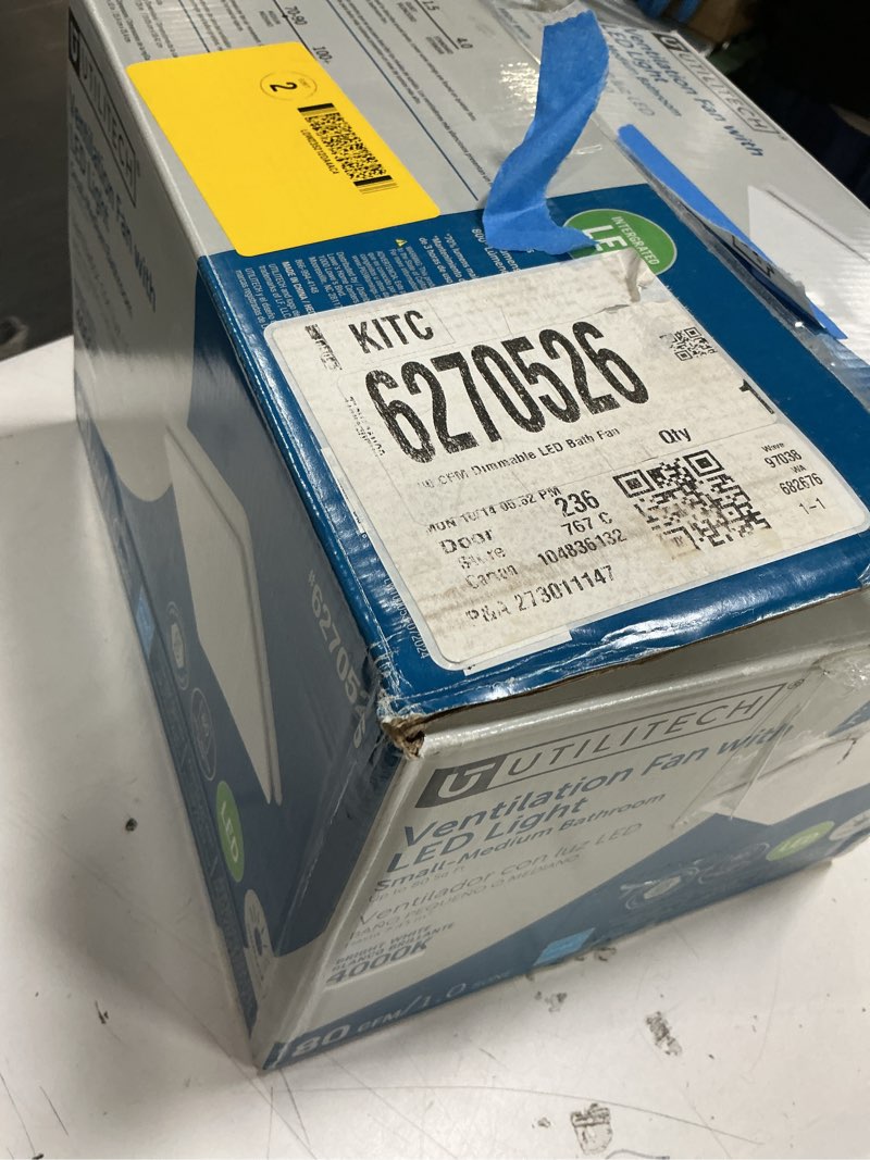 Condition photo showing Good Condition for Utilitech Utilitech 1.0-Sone 80-CFM White Decorative Lighted Bathroom Fan