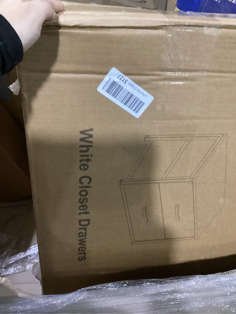 Condition photo showing Good Condition for BOLUO Stackable Storage Drawers Closet Organizers and Storage Bins Fabric White 2 Drawer Dresser for Bedroom Office Modern L(15.7"D x 21.1"W x 16.1"H) White