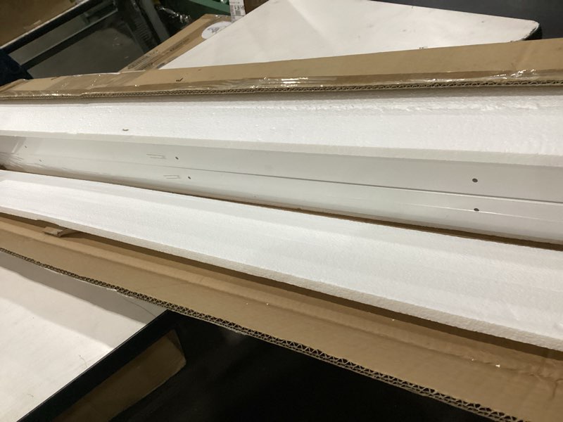 Condition photo showing New/Like New for lavie home floating shelves for wall storage set of 4, 47.2 inch picture ledge shelf, white wall shelves with lip for kitchen, bedroom, bathroom, and living room 47.2 inch white