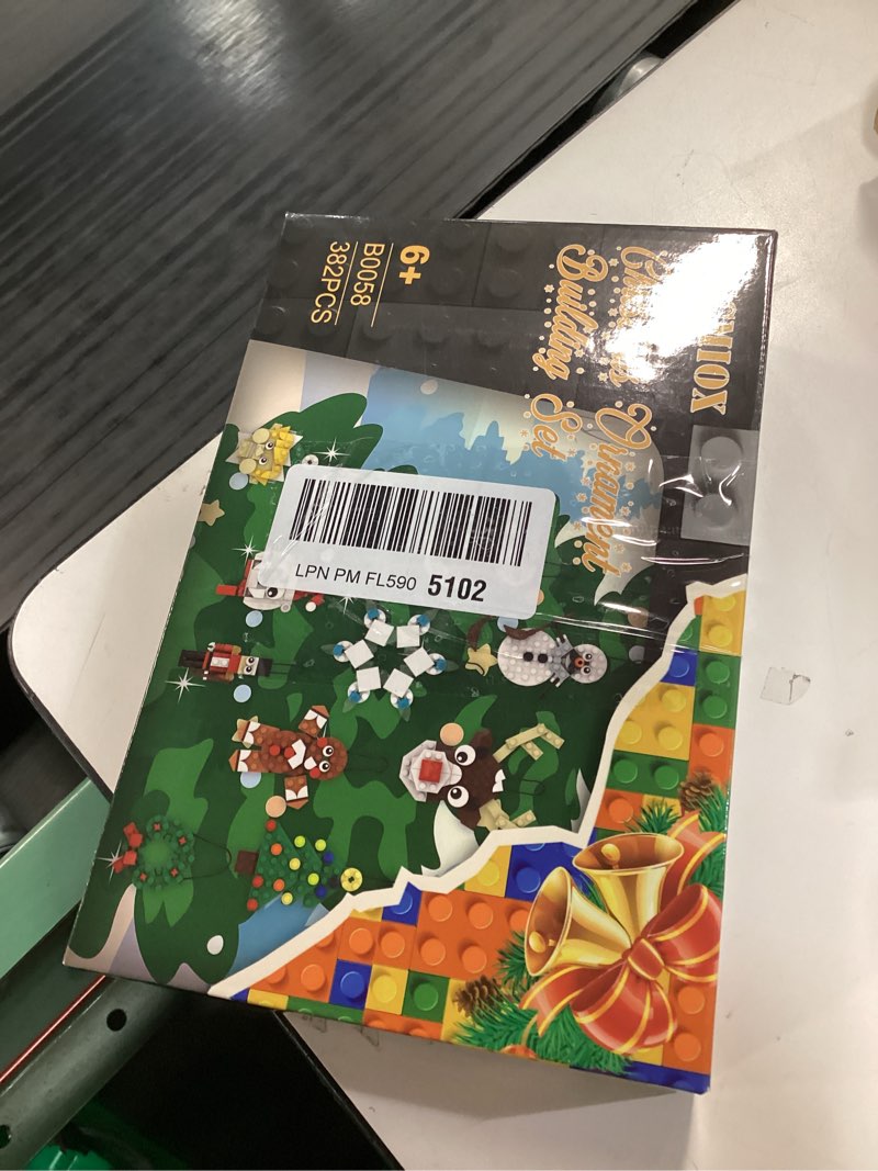 Condition photo showing New/Like New for Christmas Ornaments Building Set, 11-in-1 Christmas Tree, Wreath, Nutcracker, Gingerbread, Polar Bear, Snowflake, Reindeer, Santa, Stocking Stuffers Toy Gifts for Boys Girls Kids Ages 6+.