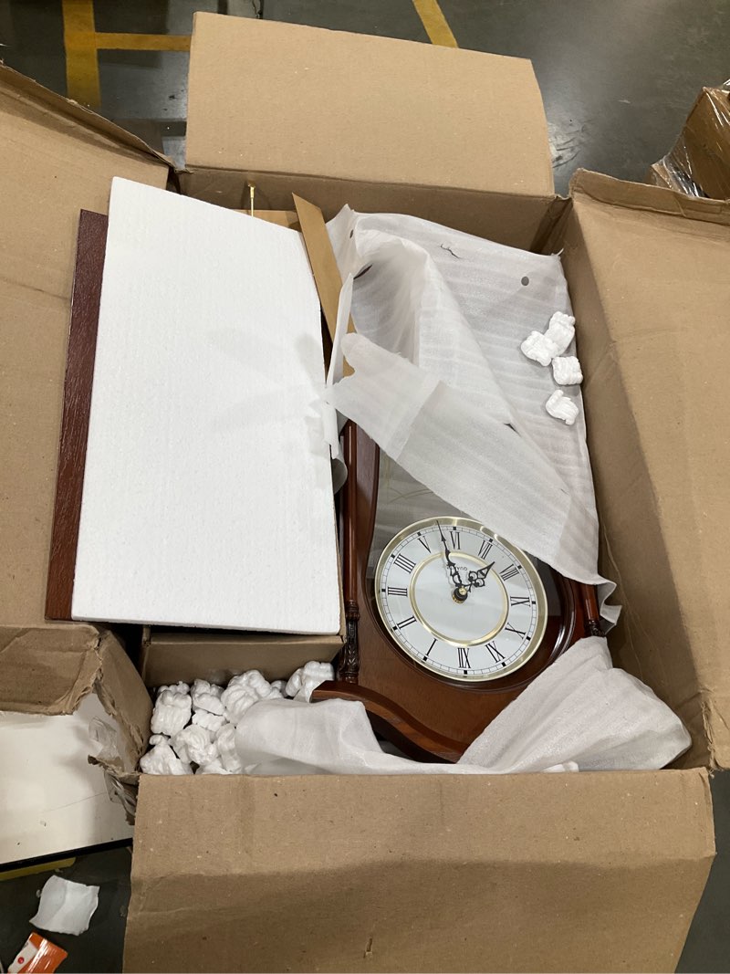 Condition photo showing Good Condition for ayrely® 26in grandfather vintage wall clock with pendulum and chime, hour/quarter-hour chime, elmwood frame, large vintage wall clock for living room,home decor gift